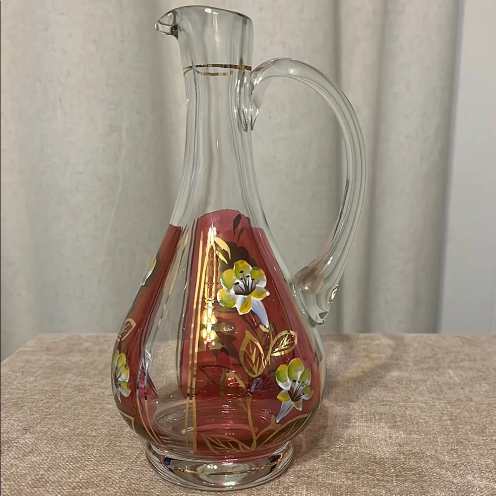 Hand Painted Clear Wine Decanter